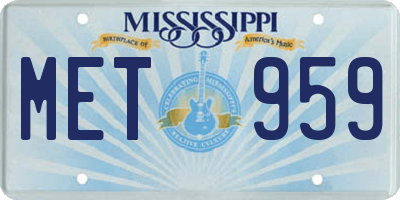 MS license plate MET959