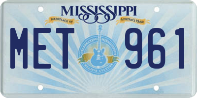 MS license plate MET961