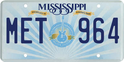 MS license plate MET964