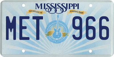 MS license plate MET966