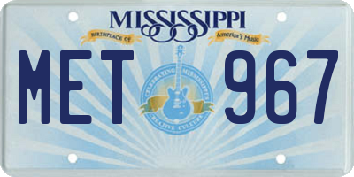 MS license plate MET967