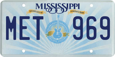MS license plate MET969