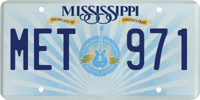 MS license plate MET971
