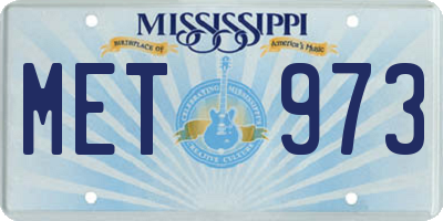 MS license plate MET973