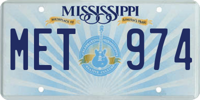 MS license plate MET974