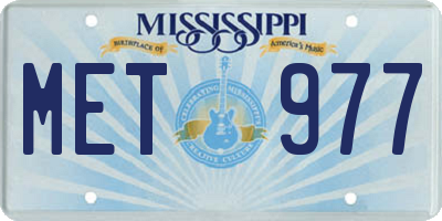 MS license plate MET977