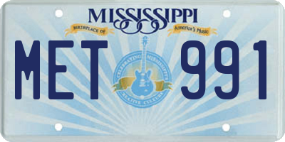 MS license plate MET991