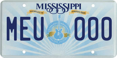 MS license plate MEU000