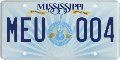 MS license plate MEU004