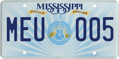 MS license plate MEU005