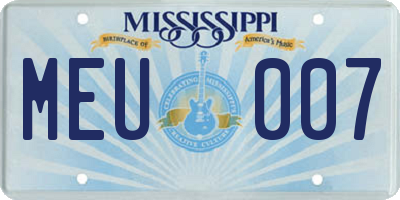 MS license plate MEU007