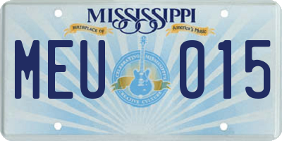 MS license plate MEU015