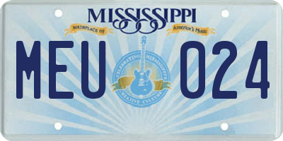 MS license plate MEU024