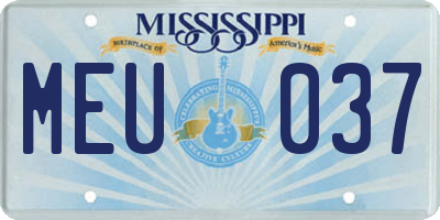 MS license plate MEU037