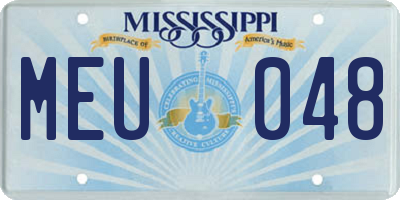 MS license plate MEU048