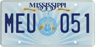 MS license plate MEU051