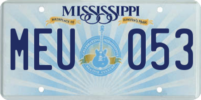 MS license plate MEU053