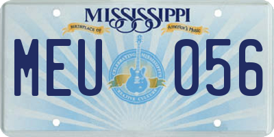 MS license plate MEU056
