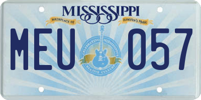 MS license plate MEU057