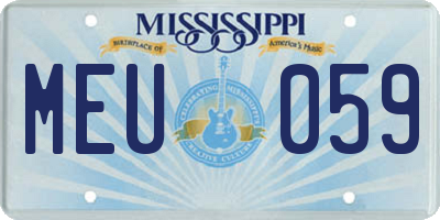 MS license plate MEU059