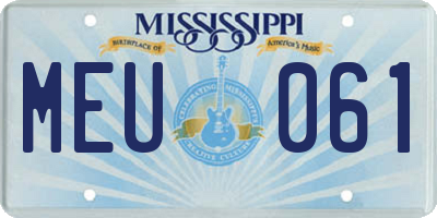 MS license plate MEU061