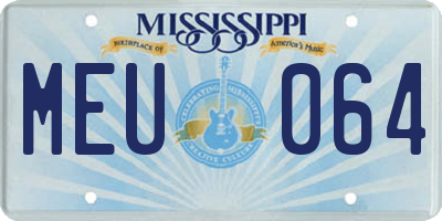 MS license plate MEU064