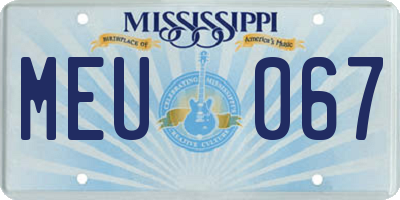 MS license plate MEU067