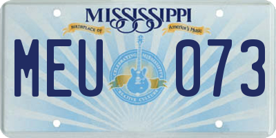 MS license plate MEU073