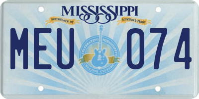 MS license plate MEU074