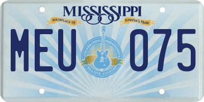 MS license plate MEU075