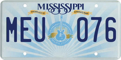 MS license plate MEU076