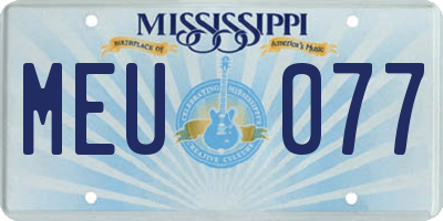 MS license plate MEU077