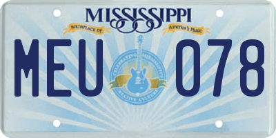 MS license plate MEU078