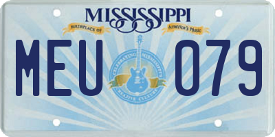 MS license plate MEU079