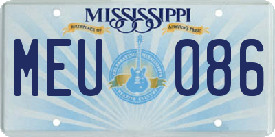 MS license plate MEU086