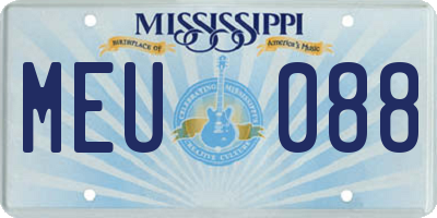MS license plate MEU088