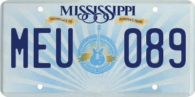 MS license plate MEU089