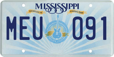 MS license plate MEU091