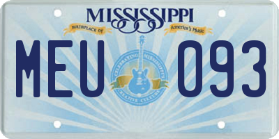 MS license plate MEU093