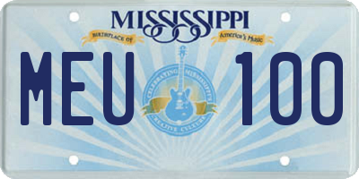 MS license plate MEU100