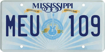 MS license plate MEU109