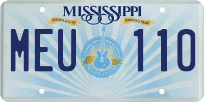 MS license plate MEU110