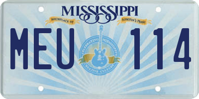 MS license plate MEU114