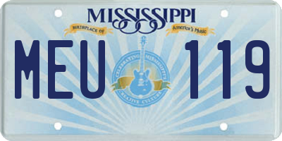 MS license plate MEU119