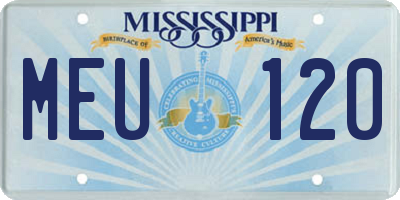 MS license plate MEU120