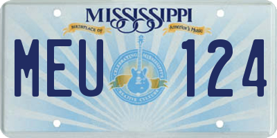MS license plate MEU124