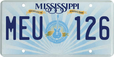 MS license plate MEU126
