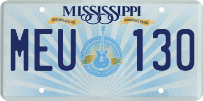 MS license plate MEU130