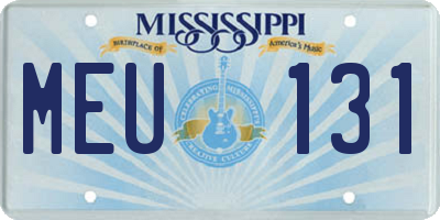 MS license plate MEU131