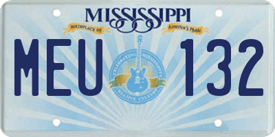 MS license plate MEU132